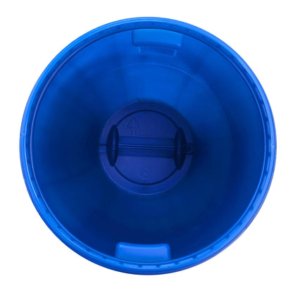 plasteo Weithalsfass 120 Liter mit Deckel und Spannring, Blau