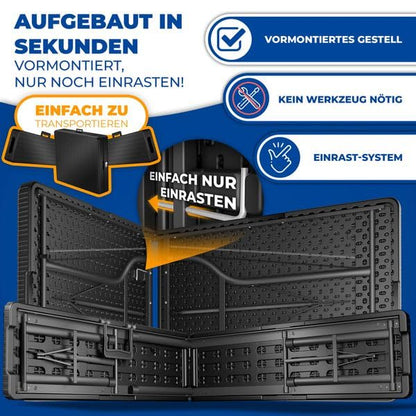 KESSER® Klapp-Bierzeltgarnitur 3-teilig – Rattan-Look 183cm