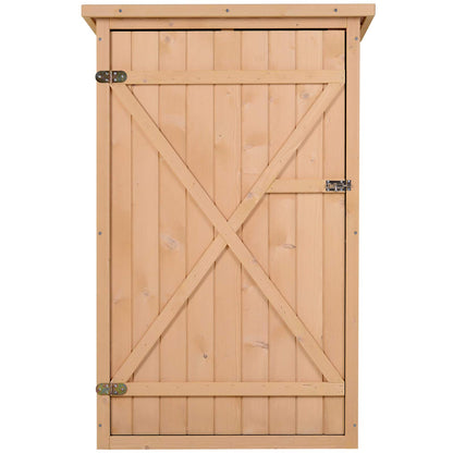Outsunny Gartenschrank Holz Geräteschuppen 75x56x115cm Natur