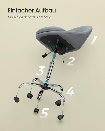 SONGMICS OBG020G05 Homeoffice-Stuhl Baumwoll-Leinen schiefergrau