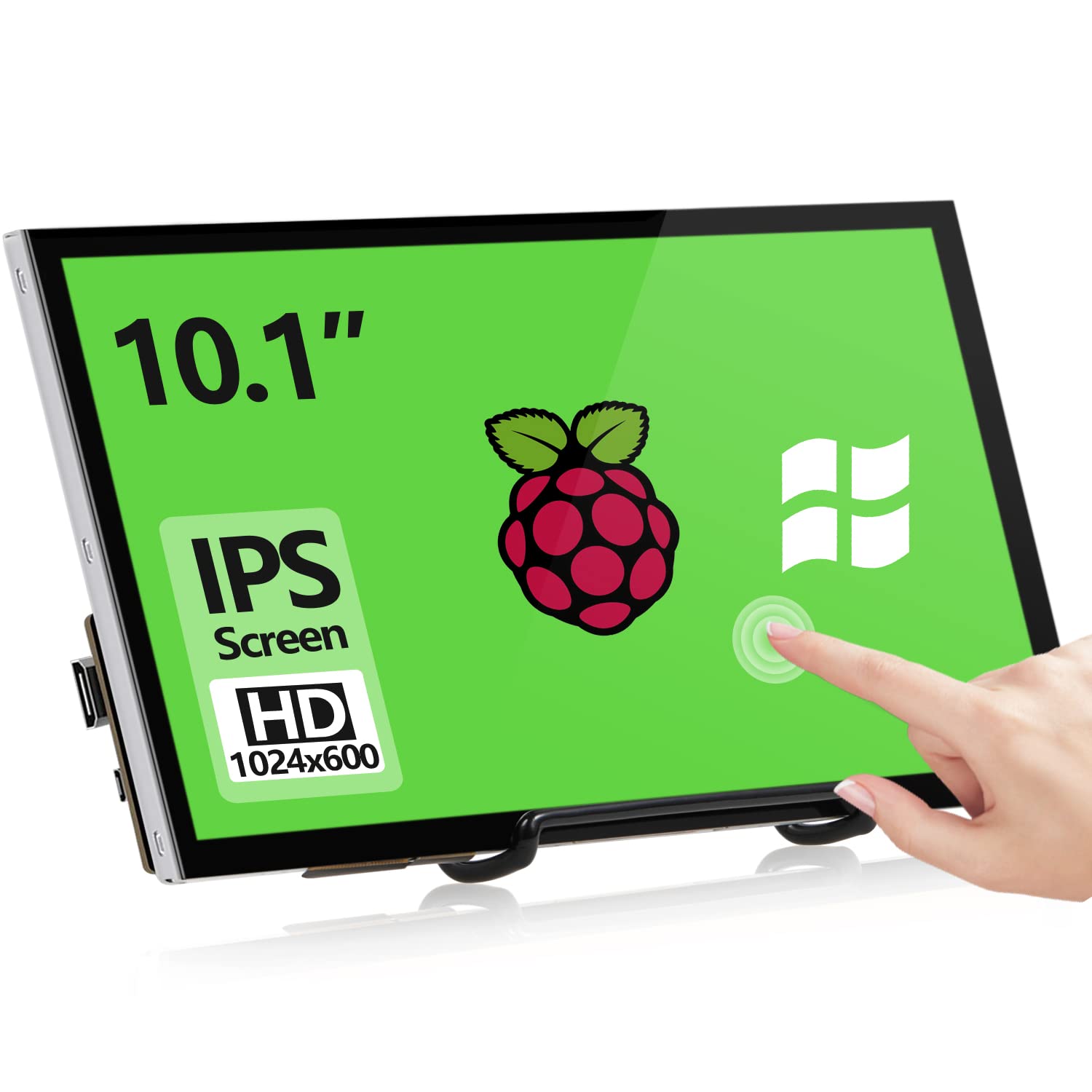 HAMTYSAN Raspberry Pi Touchscreen Monitor 10.1 Zoll 1024x600 IPS. Rechteckiger IPS-Monitor für interaktive Raspberry Pi-Projekte.