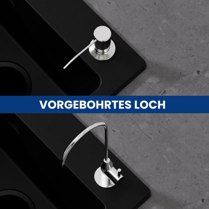 CECIPA Granit Küchenspüle Schwarz 40x45cm - 1 Becken