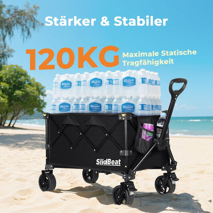 SLIDBEAT XL Faltbarer Bollerwagen 120L - All Terrain Räder