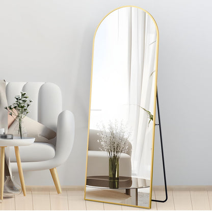 NEUWEABY Ganzkörperspiegel Bogen 162x53 cm mit Ständer, Gold
