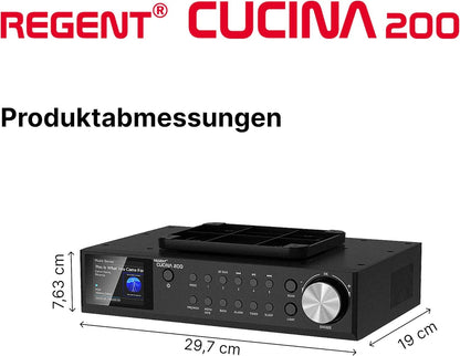 Regent Cucina 200 Küchenradio Unterbau DAB+ Bluetooth - Schwarz