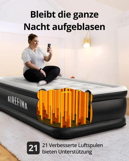 Airefina Luftbett Gästebett mit Pumpe – 1 Person, 99x190cm