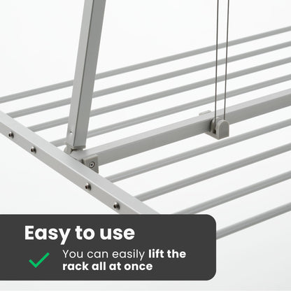 Foxydry Mini Decken-Wäscheständer zusammenklappbar – Grau 150cm