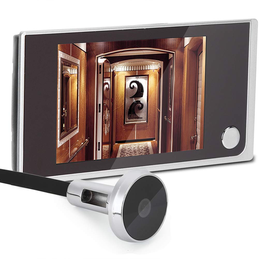 Tangxi Digitaler Türspion Kamera – 3.5 Zoll LCD Monitor für Haussicherheit. Schwarzer rechteckiger Monitor zur Besucheridentifikation.