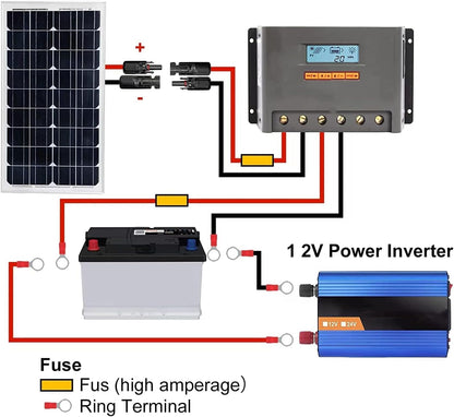 IJIAMY Solarkabel Verlängerungskabel 4 mm² 10 m Rot/Schwarz