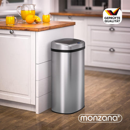 Monzana Sensor Mülleimer Küche 58 L Automatik - Silber
