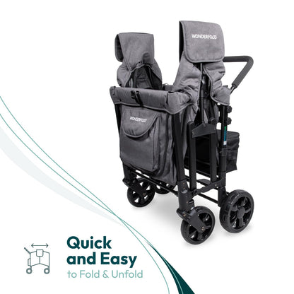 WONDERFOLD W4 Original 4-Sitzer Kinderwagen - Grau