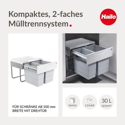 Hailo TR Swing 3644701 Abfalleimer Drehtür Schrank 50.2/30 Grau