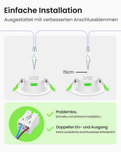 ALUSSO LED Einbaustrahler 230V dimmbar, IP44, weiss, 6er Set