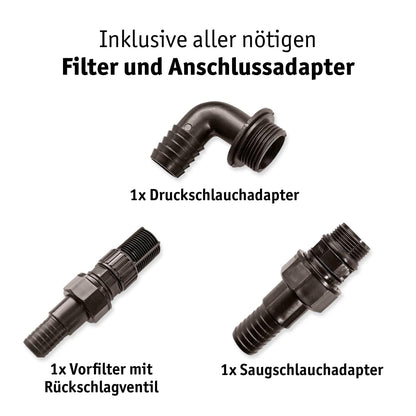 WALTER Edelstahl-Hauswasserwerk 1200 W, 3.800 l/h, 19 l Druckbehälter