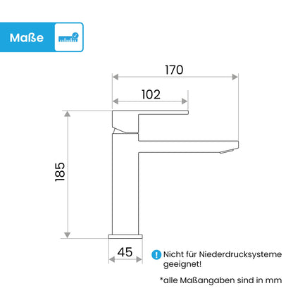 Bächlein Imatra Badarmatur Einhebelmischer, kantig Chrom