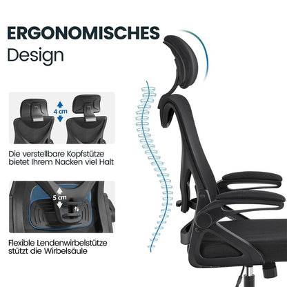 Yaheetech Ergonomischer Bürostuhl Drehstuhl - Schwarz