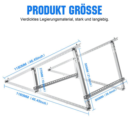 Verstärkte Balkon-Kraftwerk Halterung Alu 118CM 0-90° – 2 Paar