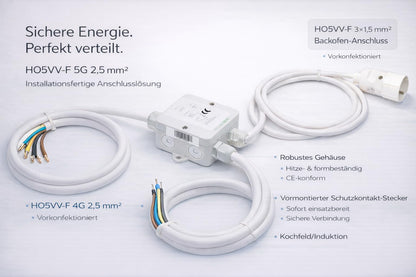 TK Industrie Power Splitter Herdverteiler 2 m für Herd und Kochfeld