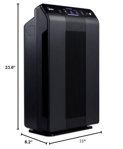 Winix 5500-2 Luftreiniger mit H13-HEPA-Filter für Allergiker, Schwarz