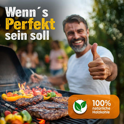 Brennholz-Moser Grillkohle aus Buchenholz, 2 x 9 kg, Körnung 30-130 mm