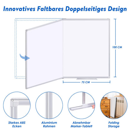 maxtek Whiteboard Magnettafel Trocken Abwischbar 150x100 cm