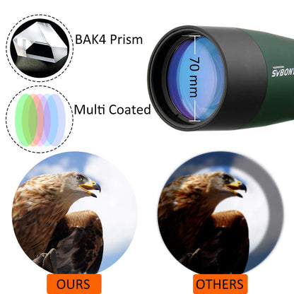 Svbony SV28 Spektiv 25-75x70 mit Stativ – Abgewinkelt