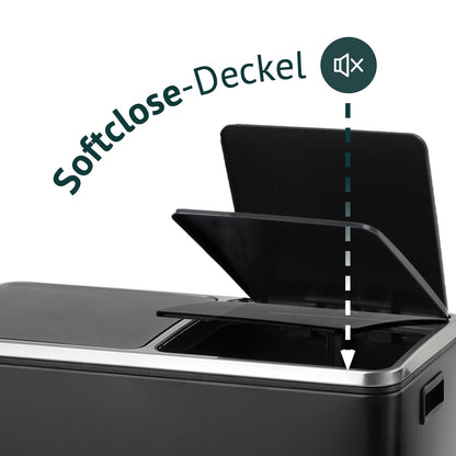 SVITA TM2X24 Treteimer 48L Mülltrennsystem - Schwarz