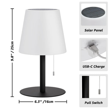 uuffoo Solar Tischlampe Outdoor 2 Stück IP44 RGB Kabellos Schwarz