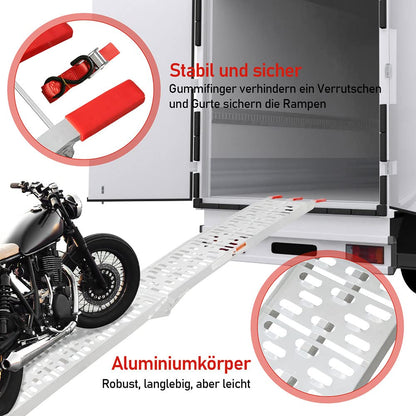 Lospitch Auffahrrampe Alu klappbar 2er Set Verladerampe 680 kg
