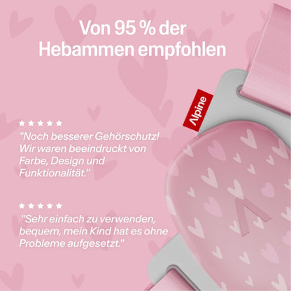 Alpine Muffy Baby Comfort Kapselgehörschutz für Babys, Herzen