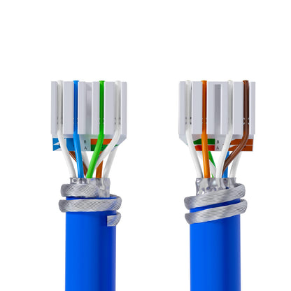 HB-DIGITAL CAT 8 RJ45 Stecker STP – 48 Stk. werkzeuglos 40 Gbit/s