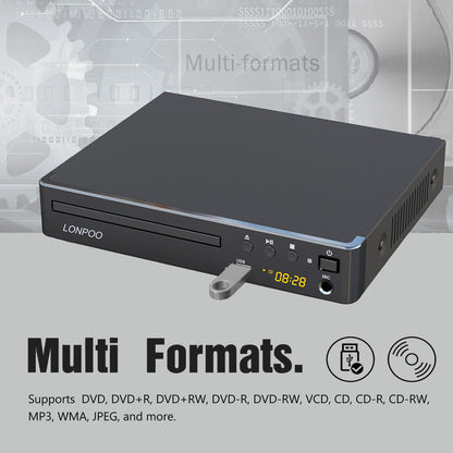 LONPOO LP-099 DVD-Player mit HDMI, 1080p Upscaling & USB, Region Free