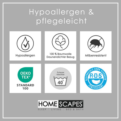 Homescapes Winter Bettdecke Entenfeder-Daunen 135x200 cm