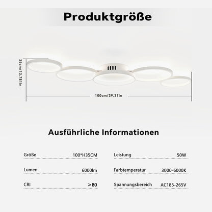 BAYHT LED Deckenleuchte Rund Dimmbar – 50W Weiss, mit Fernbedienung