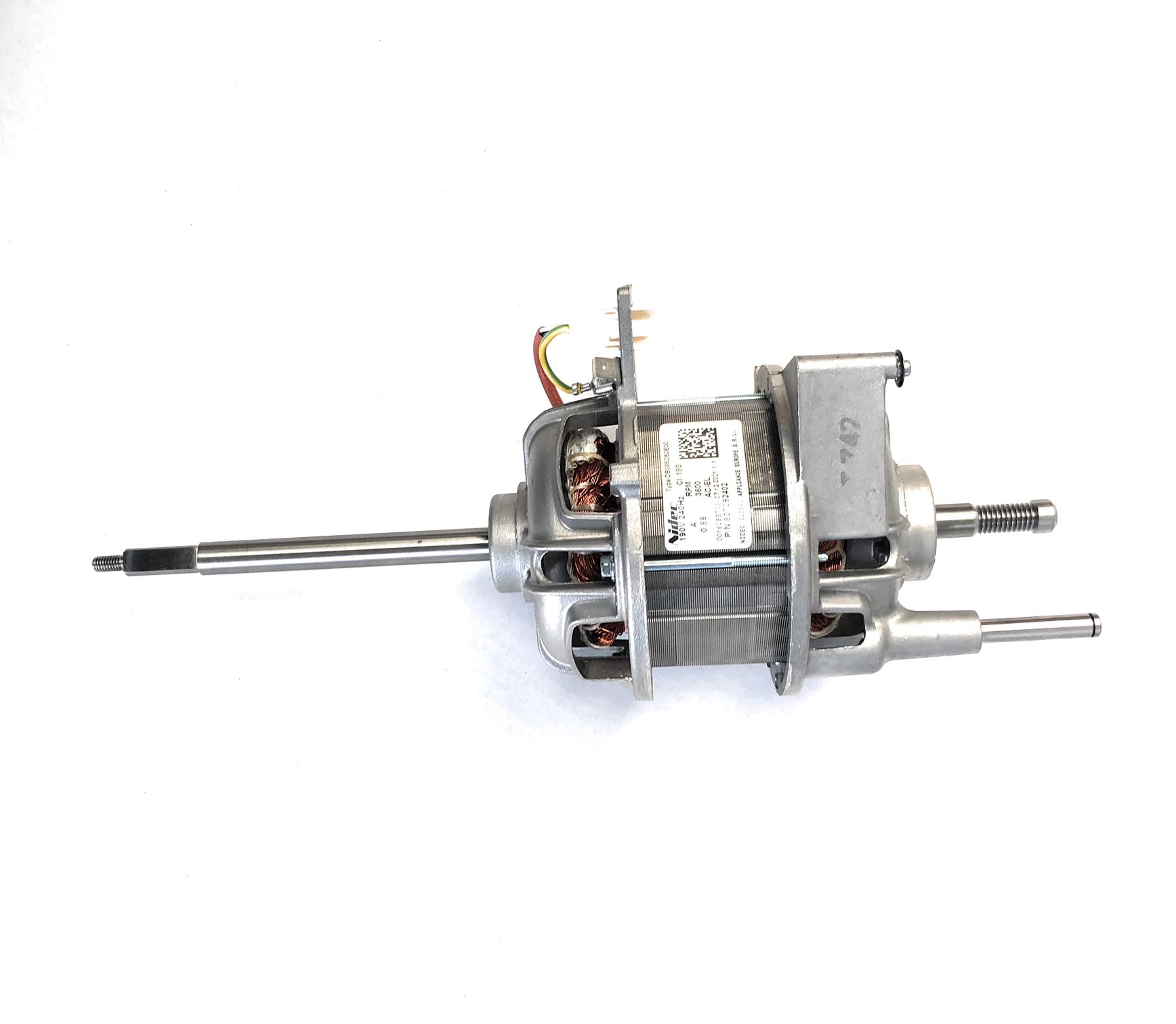 AEG kompatibler Ersatzmotor 807252402/1 - Trockner Antriebsmotor. Silberner, zylindrischer Motor treibt die Trommel an.