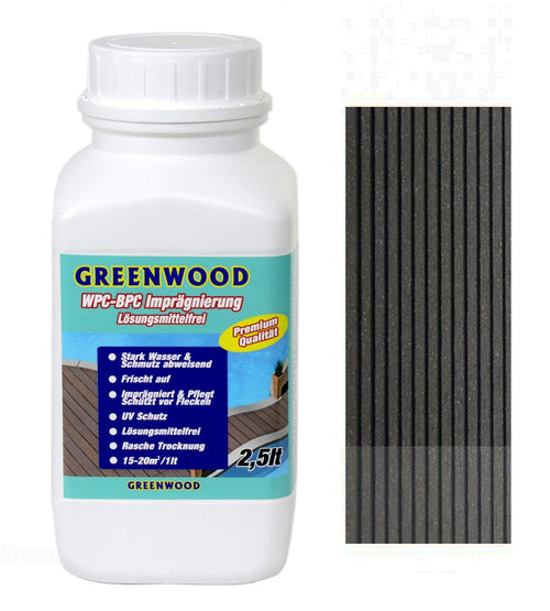 Greenwood WPC & BPC Imprägnierung Anthrazit-Grau, 2,5 Liter – Terrassenpflege für WPC-Dielen