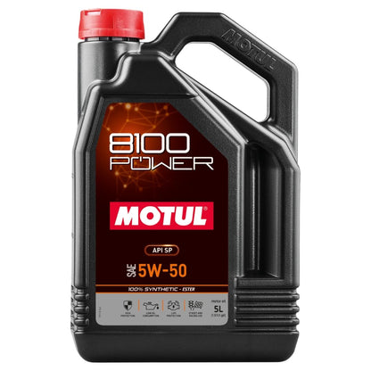 Motul 8100 Power 5W-50 Motoröl für Autos, 5 Liter, 111812
