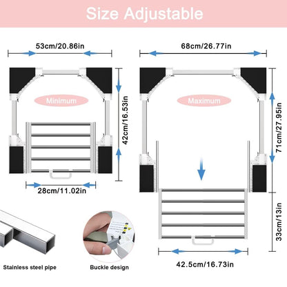 NIUXX Zwischenbaurahmen mit Wäscheleine – Universal (53-68cm)