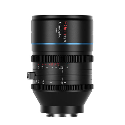 SIRUI 50mm T2.9 1.6X Vollformat Anamorphes Cine Objektiv - E-Mount. Schwarzes Objektiv für anamorphe Videoproduktion.