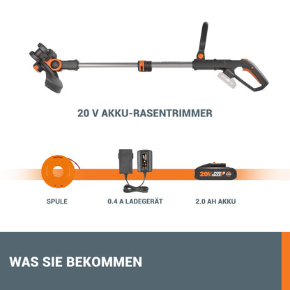WORX WG163E.1 20V Akku-Rasentrimmer - Inkl. Akku