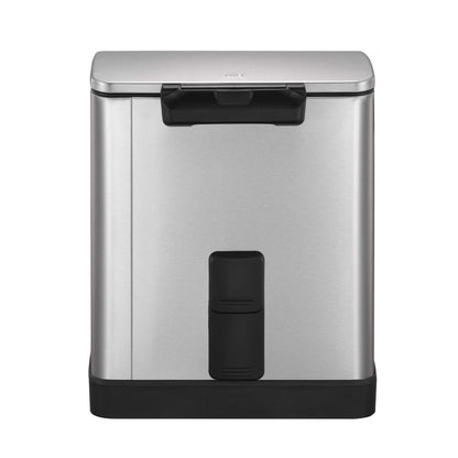EKO E-Cube Tretmülleimer Küche Edelstahl 20L Matt Silber