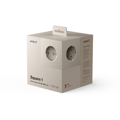 Avolt Square 1 Steckdosenwürfel - Nomad Sand USB-C 1.8m