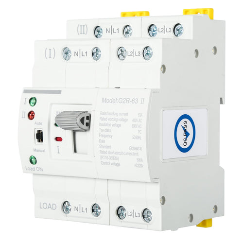 DEWIN Automatischer Transferschalter G2R 4P 63A 400V DIN-Schiene mit Betriebsanzeige
