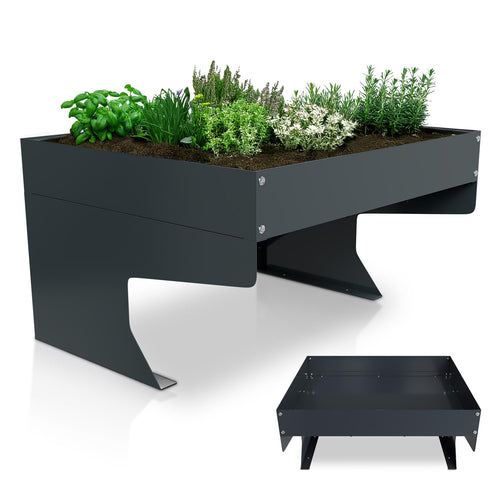 Juskys Mähroboter Garage Pflanzkasten Unterstand Anthrazit