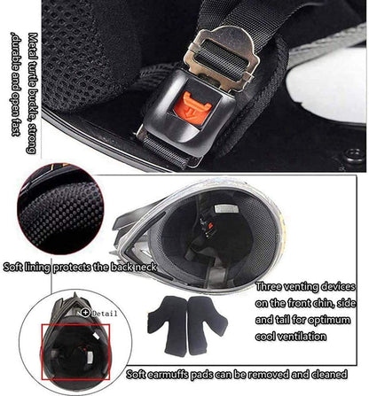 UIGJIOG Motorradhelm Set, Crosshelm mit Schutzbrille und Handschuhen