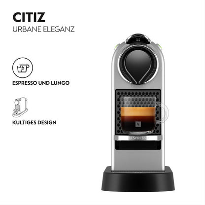 Nespresso Krups CitiZ XN741 Kaffeekapselmaschine Silber
