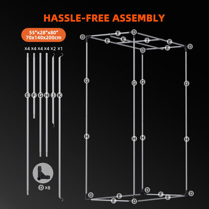 Spider Farmer Indoor Growzelt Licht- & Wasserdicht - 70x140x200cm