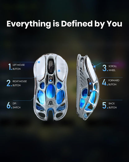 GravaStar Mercury M1 Pro Gaming-Maus 4K - Silver Mist