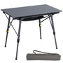 Portal Campingtisch faltbar Höhenverstellbar - 90x53cm Grau. Grauer, rechteckiger Falttisch, höhenverstellbar für Camping-Anwendungen.