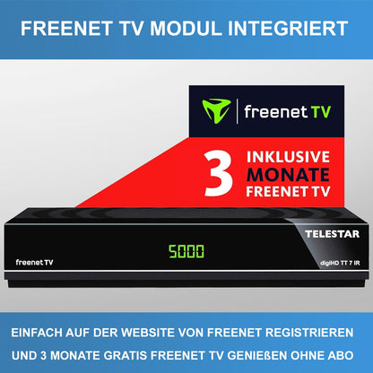 Telestar SL65T2 DVB-T2/DVB-C Receiver Full HD mit Antenne, HDMI-Kabel